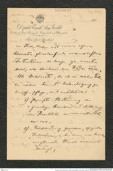 Nachlass Franz Steindachner, Brief (unvollständig) von Emil Aug. Goeldi an Franz Steindachner (1902?), Inv.Nr. 168.08, Seite 1